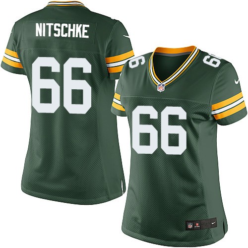 Women's Limited Ray Nitschke Nike Jersey Green Home - #66 NFL Green Bay Packers